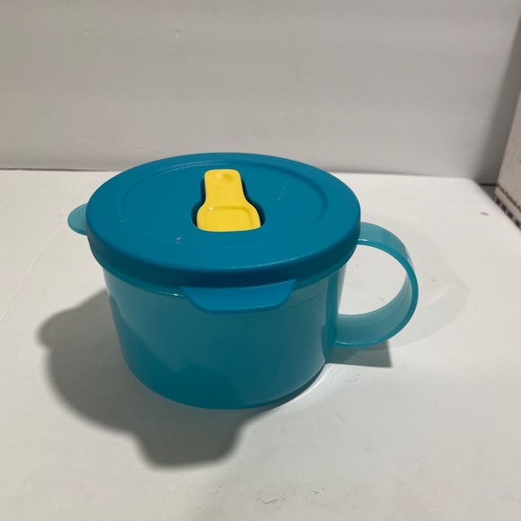 Crystal Wave Tupperware Soup Mug With Lid Teal - Picture 4 of 7